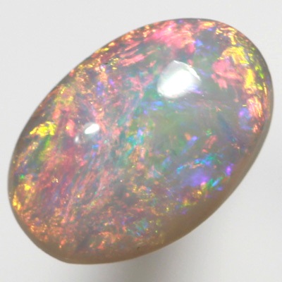SOLID SEMI BLACK OPAL Bright red and orange over blue